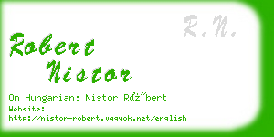 robert nistor business card